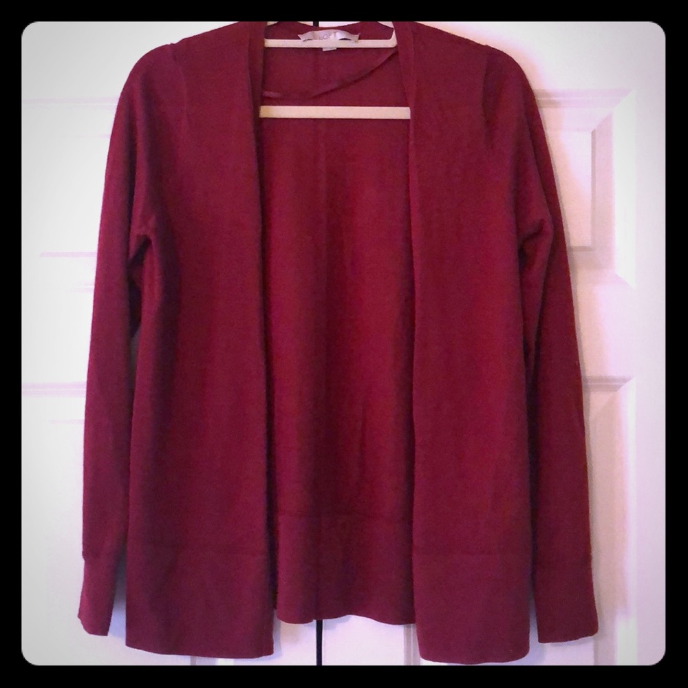 Red cardigan